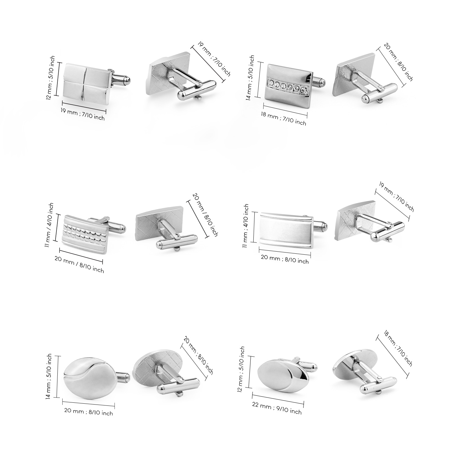 1 Pair Cufflinks For Mens Acce - Men'S Minimalist Accessories ulasan dan harga