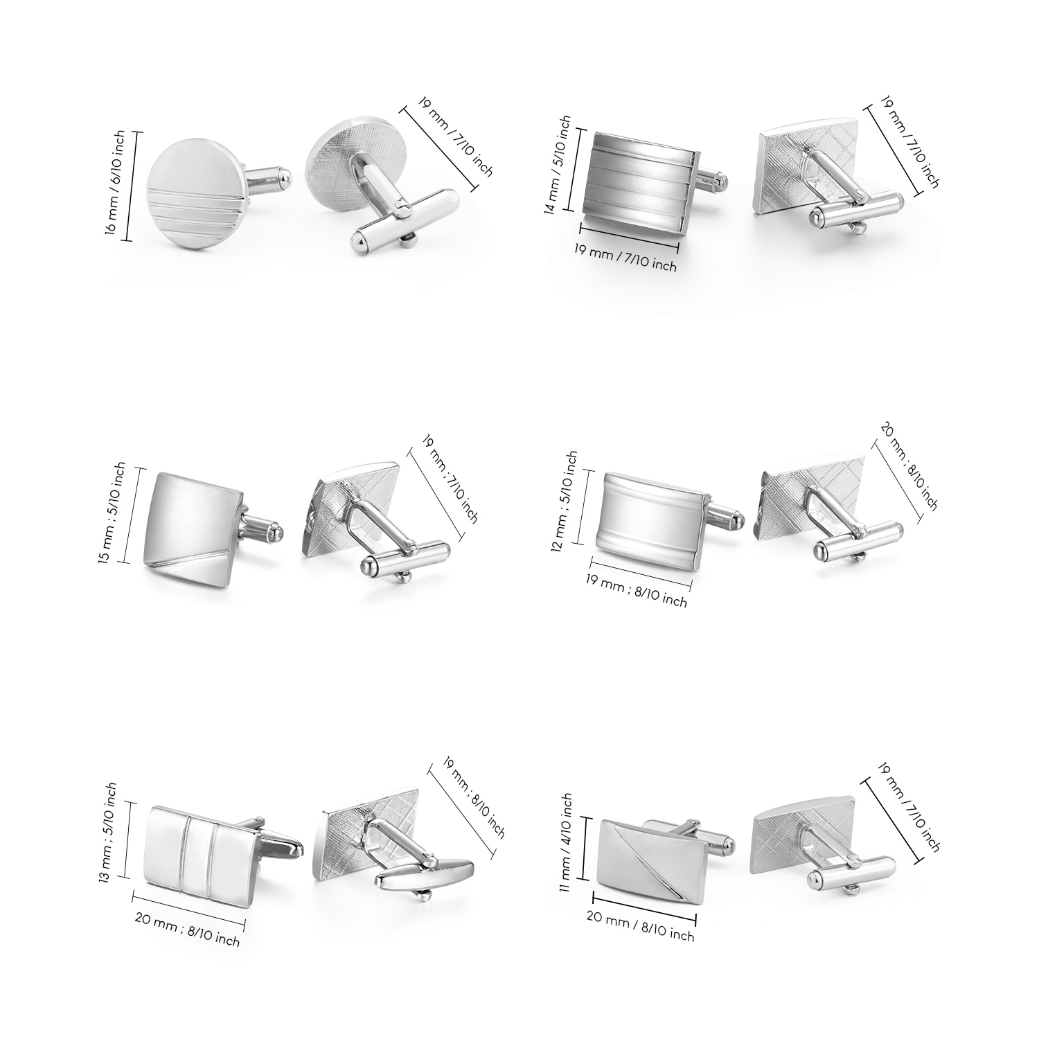 1 Pair Cufflinks For Mens Acce - Men'S Minimalist Accessories ulasan dan harga