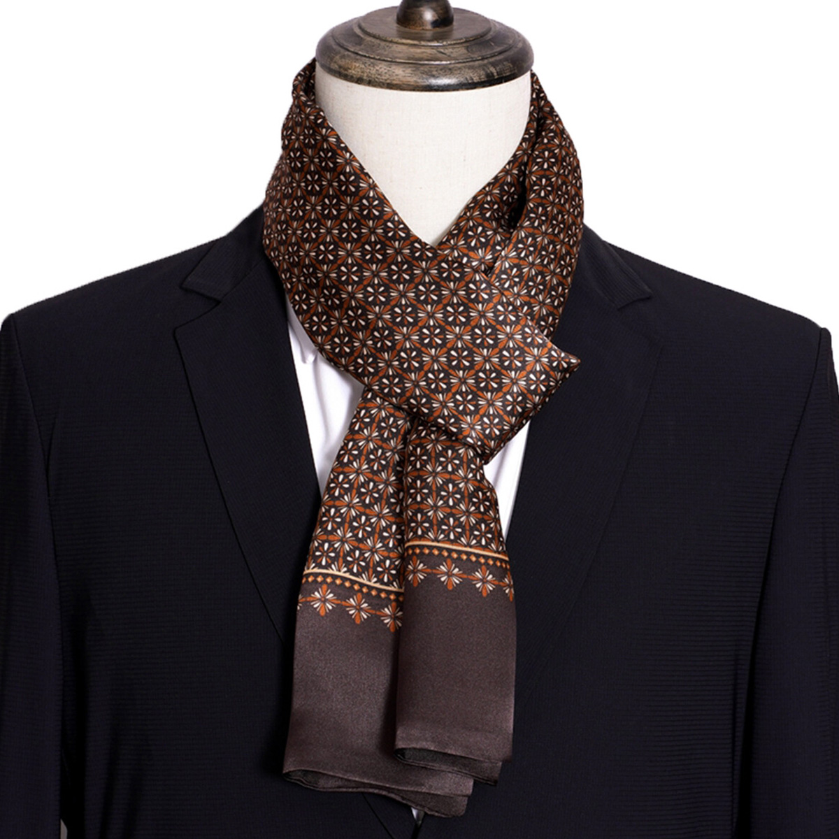 New Men's Stripe Silk Scarf Ho - Men Accessories For Neck ulasan dan harga