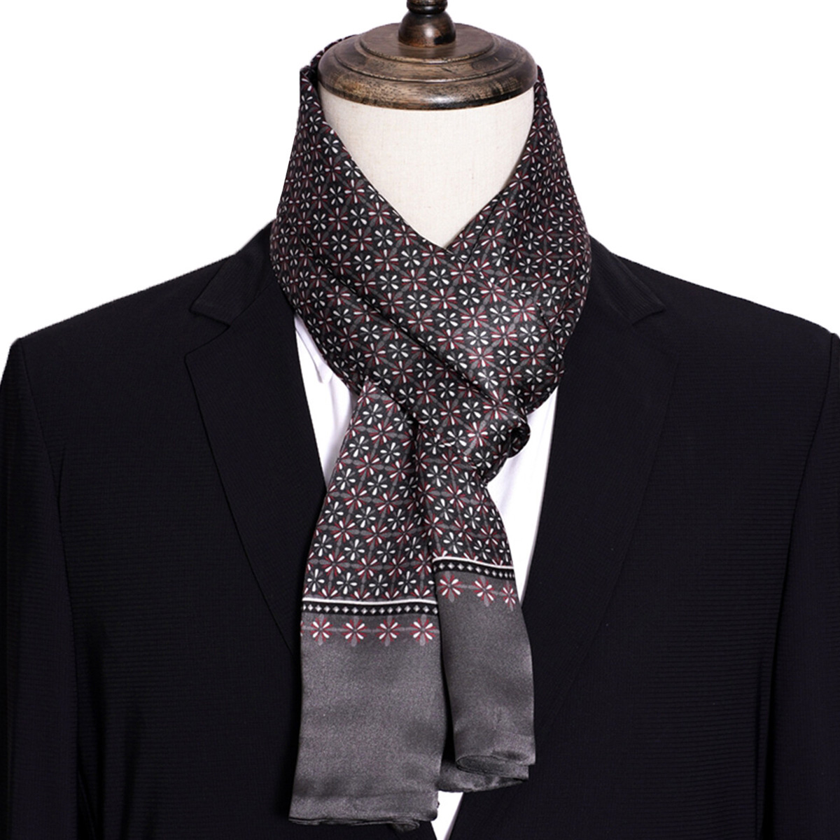 New Men's Stripe Silk Scarf Ho - Men Accessories For Neck ulasan dan harga