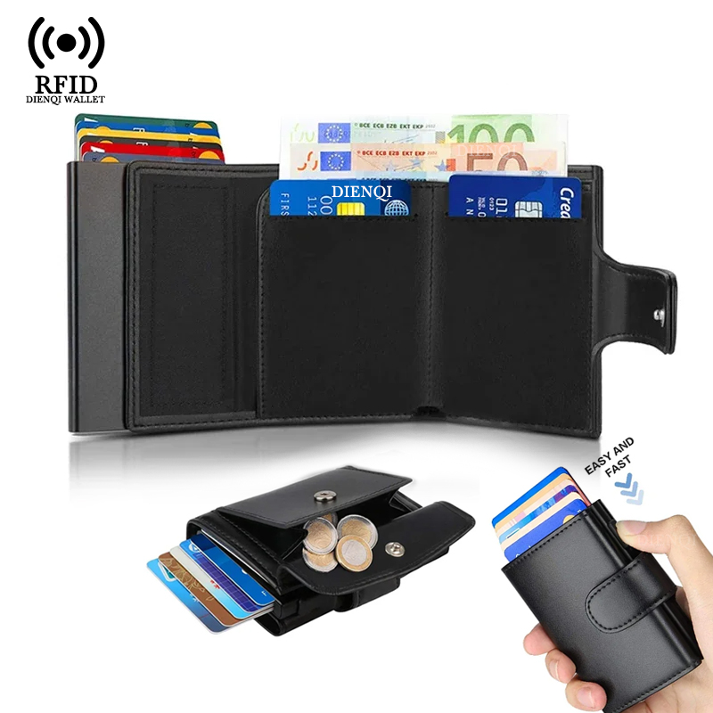Metal Business Card Case Rfid  - Coin Holder Men ulasan dan harga