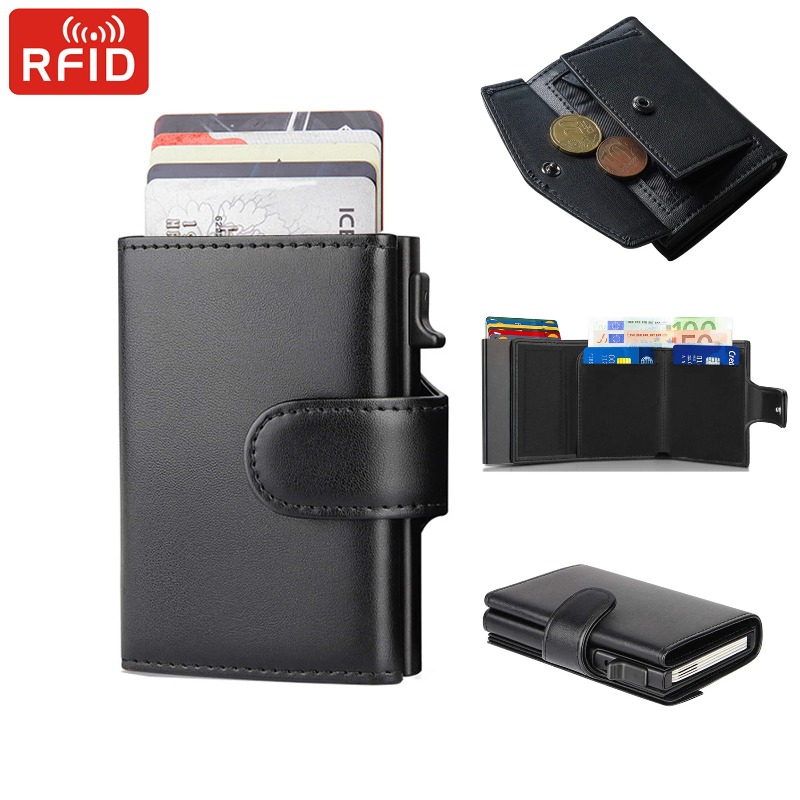 Metal Business Card Case Rfid  - Coin Holder Men ulasan dan harga