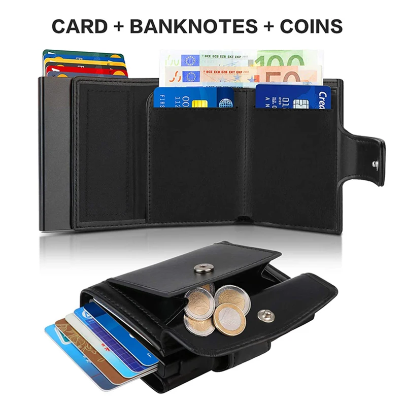 Metal Business Card Case Rfid  - Coin Holder Men ulasan dan harga