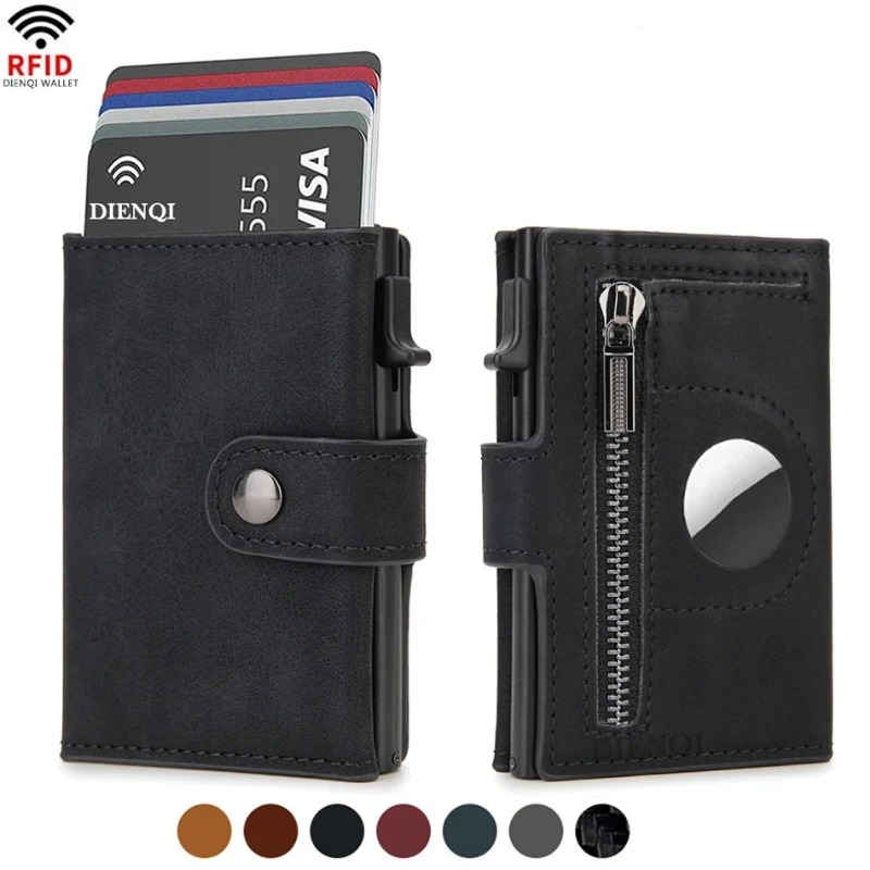 2PCS Vintage PU RFID Blocking  - Coin Holder Men ulasan dan harga
