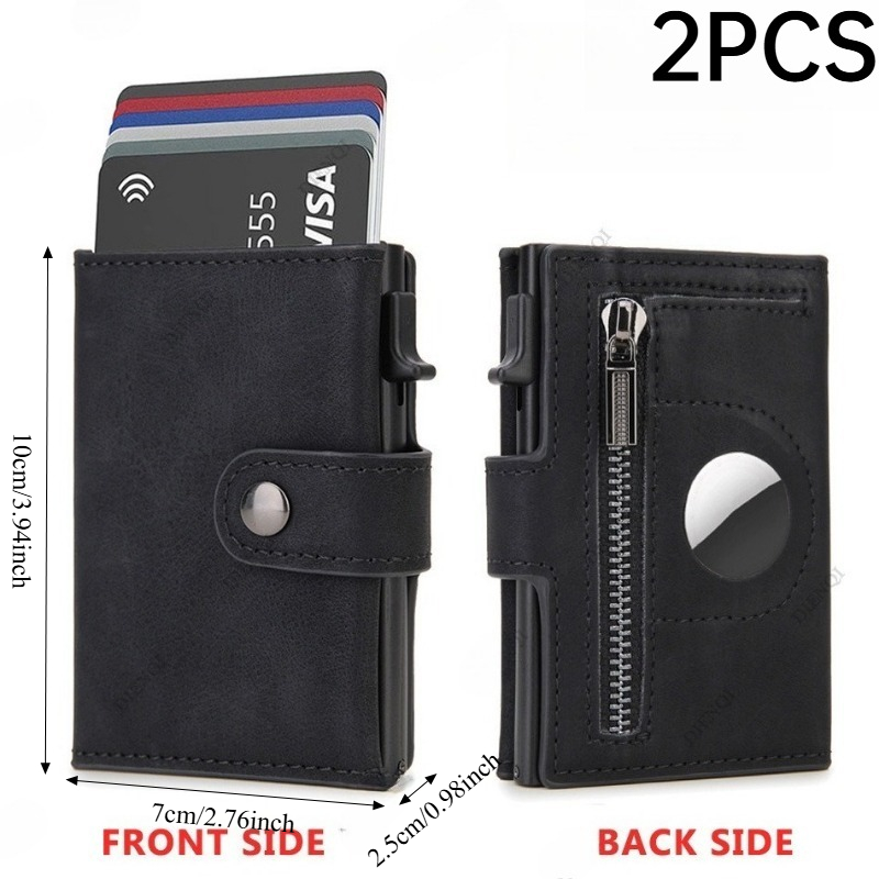 2PCS Vintage PU RFID Blocking  - Coin Holder Men ulasan dan harga