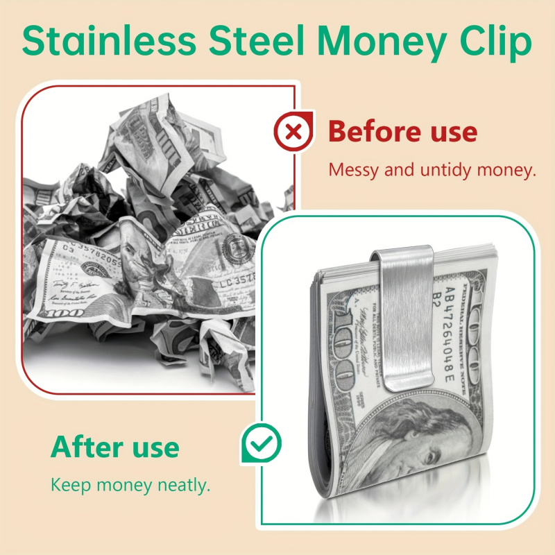 20PCS Stainless Steel Silver S - Money Clip Slim ulasan dan harga