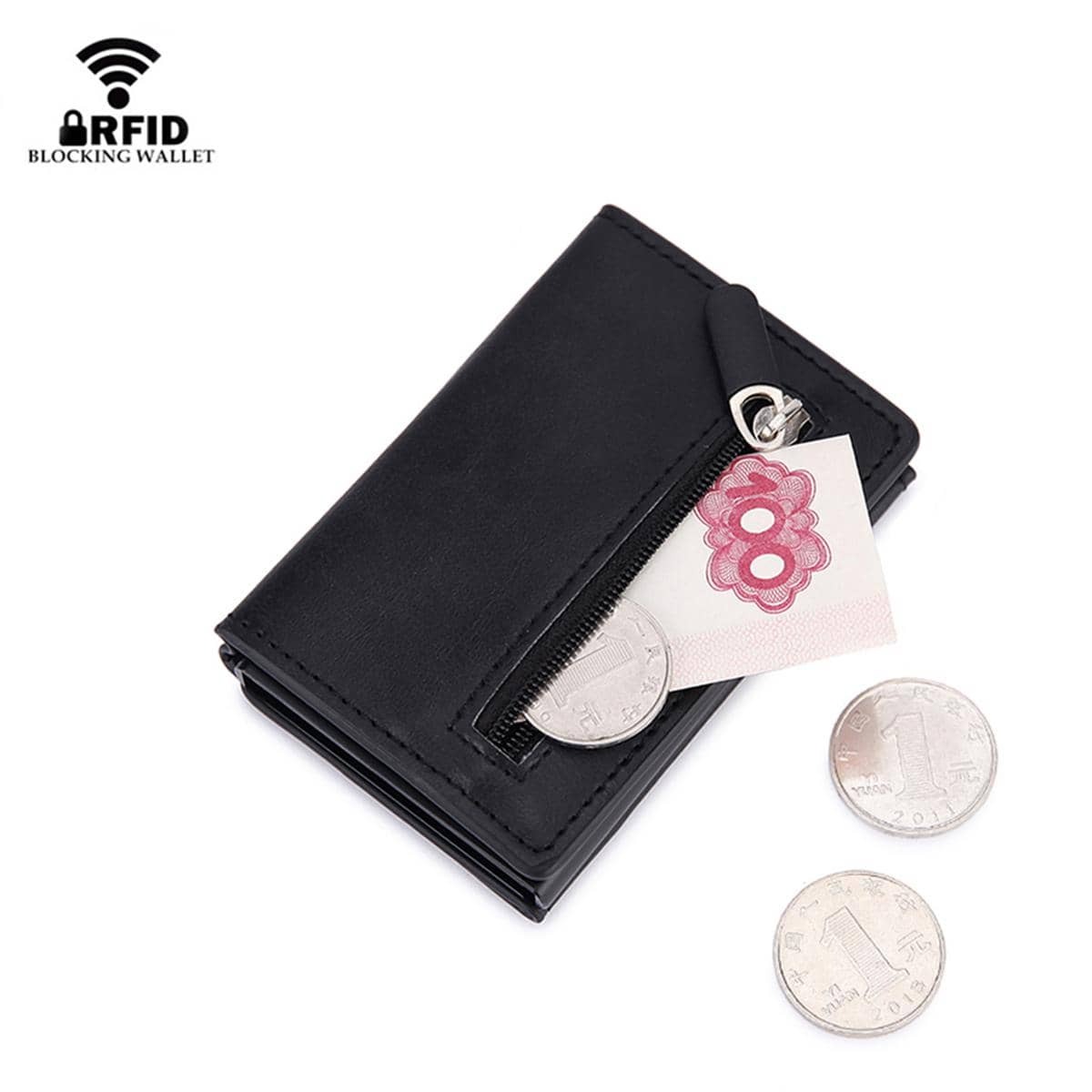 RFID Blocking Card Wallet Magn - Coin Holder Men ulasan dan harga