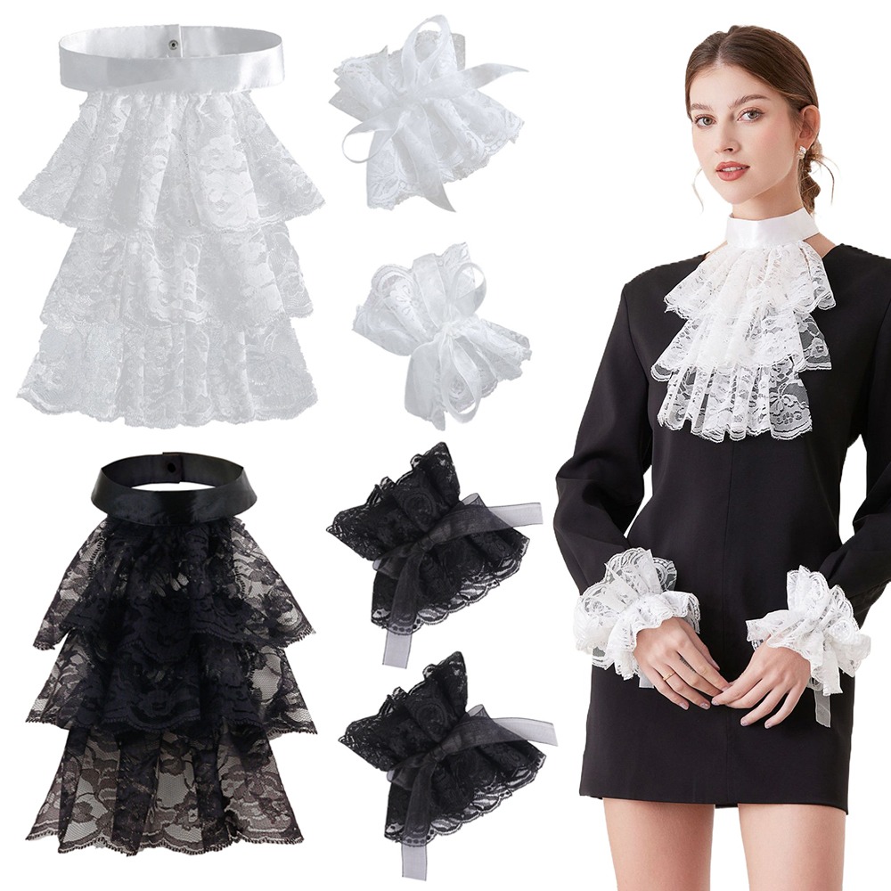 Fashion Victorian Lace Jabot C - Men'S Victorian Accessories ulasan dan harga
