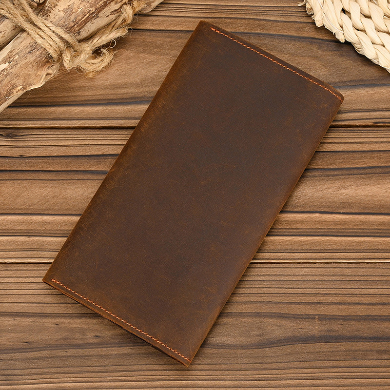 Men's Crazy Horse Leather Long - Coin Holder Men ulasan dan harga